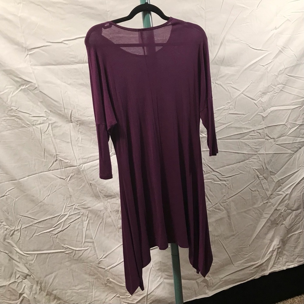 🆕💜NEW BOUTIQUE VERSATILE PURPLE DOLMAN TUNIC DRESS SZ S BY MOA 💜 - Picture 2 of 12